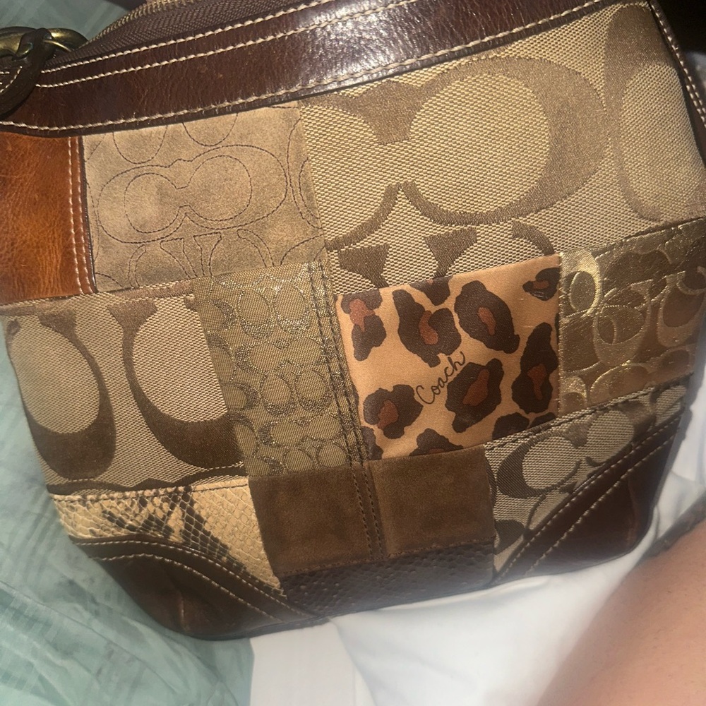 Coach Leather, Patchwork, Satchel Bag. - image 3